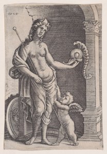 Miłość Chwały, datowana na 1528 rok. autorstwa Agostino Veneziano