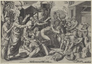 Zbieranie manny autorstwa Agostino Veneziano