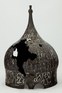 Hełm Turban, prawdopodobnie XV wiek (stal, srebro, złoto i żelazo) autorstwa Ahmed Karahisari