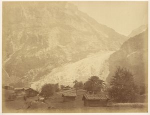 Dolny lodowiec Grindelwald i trasa Boenisseg na górze Mettenberg autorstwa Aimé Civiale