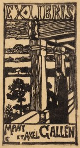 Exlibris Mary i Axela Gallénów autorstwa Akseli Gallen-Kallela