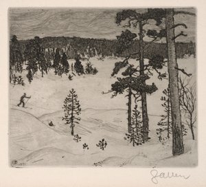 Ciemna zasłona zimy autorstwa Akseli Gallen-Kallela