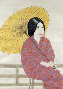 Parasol, 1996 (atrament, wc, gwasz i węgiel na papierze) autorstwa Alan Byrne
