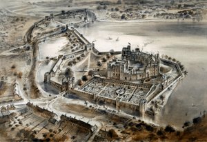 Zamek Kenilworth, ok. 1575, ok. 1960 autorstwa Alan Ernest Sorrell