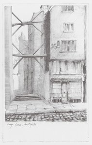 London Lanes: Long Lane, Smithfield (litografia) autorstwa Alan Stapleton