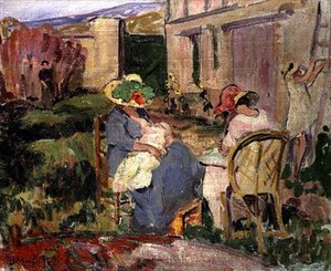 Rodzina (olej na płótnie) autorstwa Albert Charles Lebourg