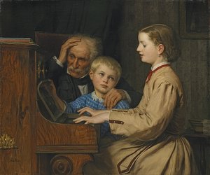 Pieśń domu. 1874 autorstwa Albert Anker