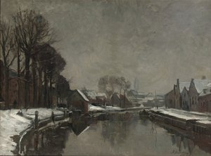 Belgijskie miasto zimą, 1912 r.