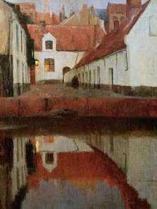 Miasteczko na brzegu wody, o zmierzchu, 1899
