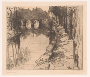 Stary most nad kanałem w Diksmuide Vieux Pont (tytuł na obiekcie) Stary most w Diksmuide