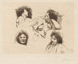 Cztery głowy kobiet: studium do „Szczęśliwej wyspy” autorstwa Albert Besnard