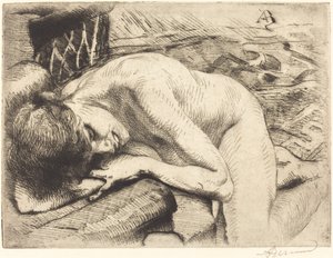 Model śpi na podłodze autorstwa Albert Besnard