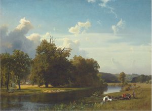 Krajobraz rzeczny, Westfalia, 1855 autorstwa Albert Bierstadt
