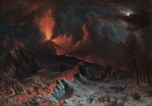 Wezuwiusz o północy autorstwa Albert Bierstadt