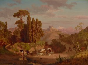 Widok na Subiaco, Włochy 1859 (olej na płótnie) autorstwa Albert Bierstadt