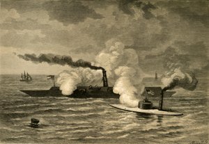 Atak Monitora na Merrimack, 1878. autorstwa Albert Bobbett