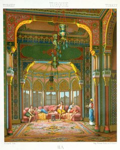 Harem w Turcji - w „Strój historyczny” Racinet autorstwa Albert Charles August Racinet