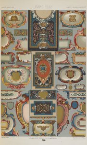 XVII wiek, tablica 77 z "Ornament polichromatyczny: sto płyt w złocie, srebrze i kolorach" autorstwa Albert Charles August Racinet
