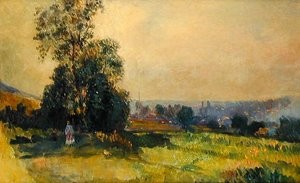 Ландшафт дахь залуу охин (зтон дээр тосон)поли autorstwa Albert Charles Lebourg