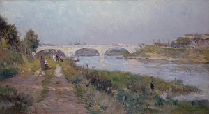 Most nad Marną w Charenton autorstwa Albert Charles Lebourg