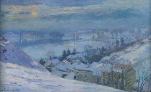 Wieś Herblay pod śniegiem, 1895