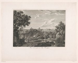 Zarośnięty mur w Villa Borghese Muro torto, preso w Villa Borghese (tytuł na obiekcie) Malajski radirte Prospekte aus Italien (tytuł serii)