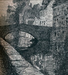 Brugia: Le Quai Vert Zielone nabrzeże, 1916, 1917 autorstwa Albert Delstanche