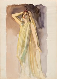 Aino Ackté jako Alcestis, szkic całego ciała autorstwa Albert Edelfelt