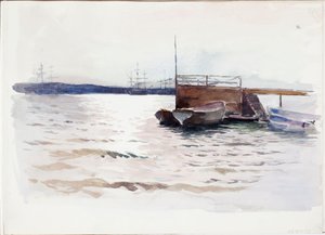 Łodzie przy pomostu autorstwa Albert Edelfelt
