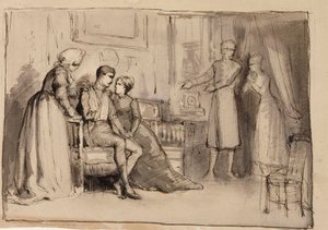 „Powrót kapitana”, studium kompozycyjne. Ilustracje do utworu „Julqvällen” (Wigilia) autorstwa J. L. Runeberga autorstwa Albert Edelfelt