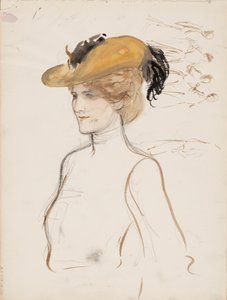 Kobieta w kapeluszu autorstwa Albert Edelfelt
