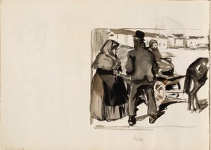 Wozy konne, trzyosobowe autorstwa Albert Edelfelt