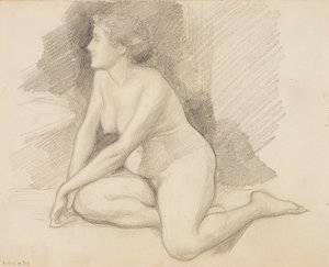 Siedzenie nago autorstwa Albert Edelfelt