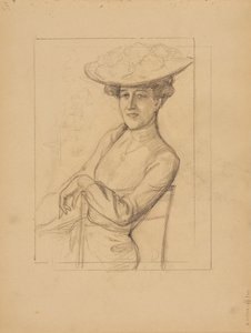 Siedząca kobieta w kapeluszu autorstwa Albert Edelfelt