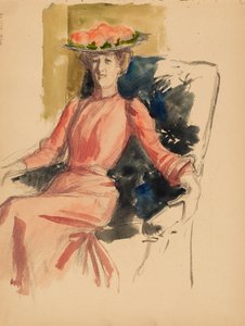 Siedząca kobieta w kapeluszu autorstwa Albert Edelfelt