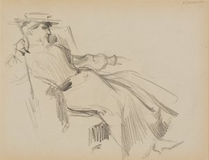 Siedząca kobieta autorstwa Albert Edelfelt