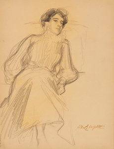 Siedząca kobieta autorstwa Albert Edelfelt