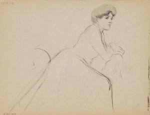 Siedząca kobieta, profil autorstwa Albert Edelfelt