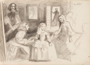 Las Meninas, szkic według Diego Velázqueza