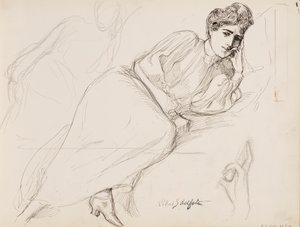 Odpoczywająca kobieta autorstwa Albert Edelfelt