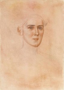 Portret kobiety, twarz autorstwa Albert Edelfelt