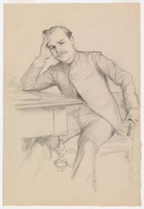 Portret autora René Vallery-Radota, szkic autorstwa Albert Edelfelt