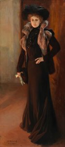 Portret śpiewaczki operowej Aino Ackté; Portret śpiewaczki Aino Ackté autorstwa Albert Edelfelt