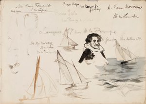Żaglówki i postacie autorstwa Albert Edelfelt