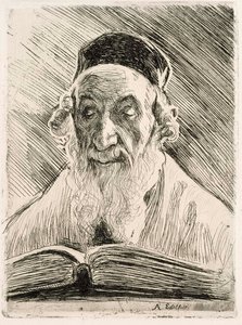 Rabbi Reading autorstwa Albert Edelfelt