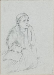 Szkic do obrazu „Chrystus i Maria Magdalena” – fińska legenda autorstwa Albert Edelfelt