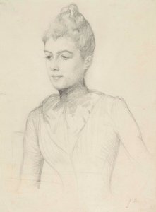 Studium do portretu Elisabeth Marti (z domu Grosjean); Popiersie kobiety autorstwa Albert Edelfelt