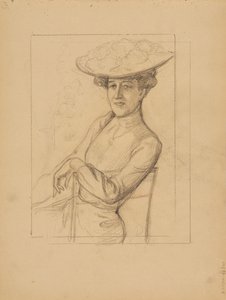 Siedząca kobieta w kapeluszu autorstwa Albert Edelfelt