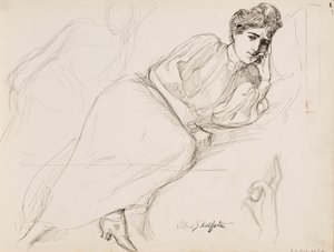 Odpoczywająca kobieta autorstwa Albert Edelfelt