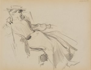 Siedząca kobieta autorstwa Albert Edelfelt